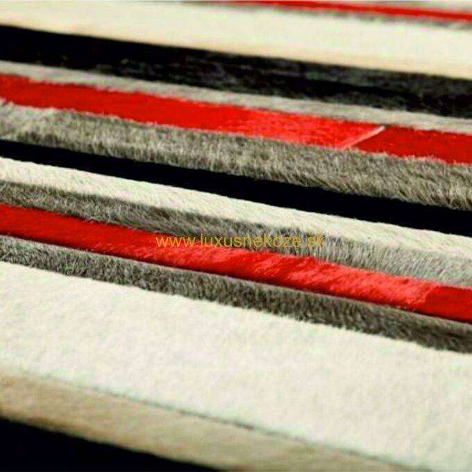 Kožený koberec Luxury Cowhide FLORENCIA 160x220cm červeno-bielo-zelený