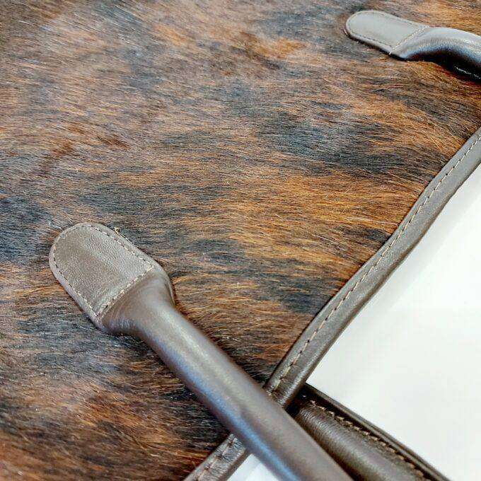 Kabelka celokožená Luxury Cowhide BRINDLE mahagón 35x27x9cm