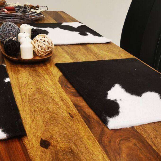 Kožené prestieranie Luxury Cowhide BRAZÍLIA BLACK&WHITE 45x34cm