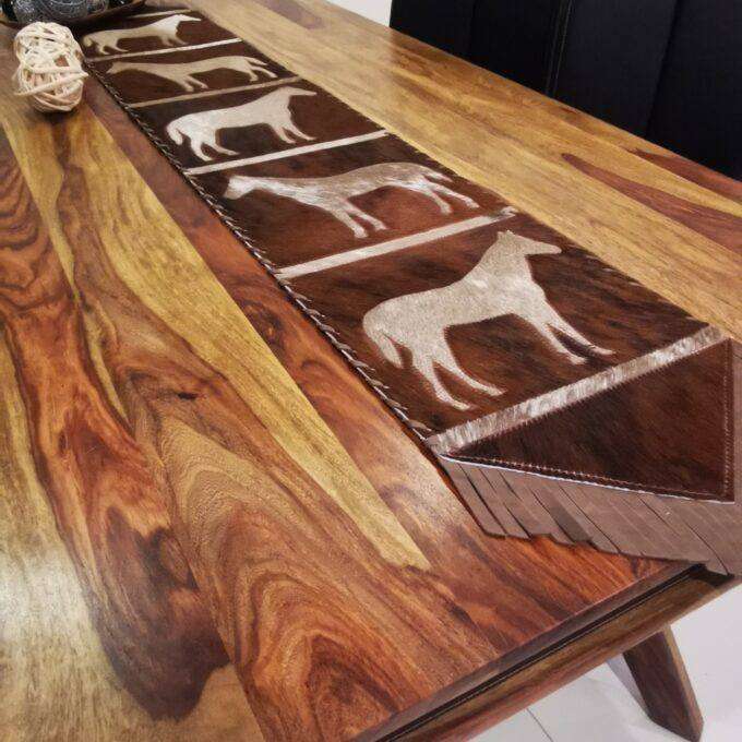 Bežec na stôl Luxury Cowhide BRAZÍLIA HORSE WHITE 30x170cm