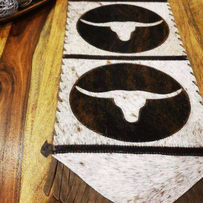 Bežec na stôl Luxury Cowhide BRAZÍLIA HORN WHITE 30x170cm