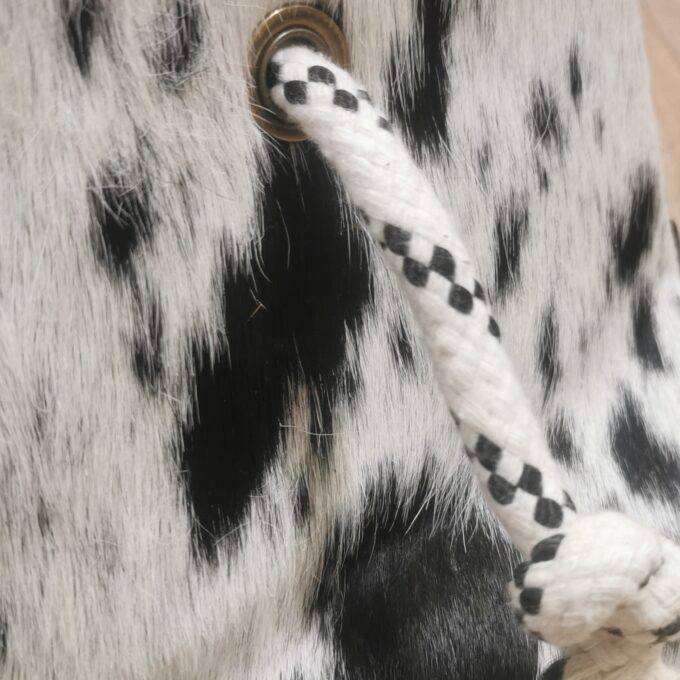 Zarážka do dverí Luxury Cowhide BRAZÍLIA SALT&PEPPER BLACK 17x20cm