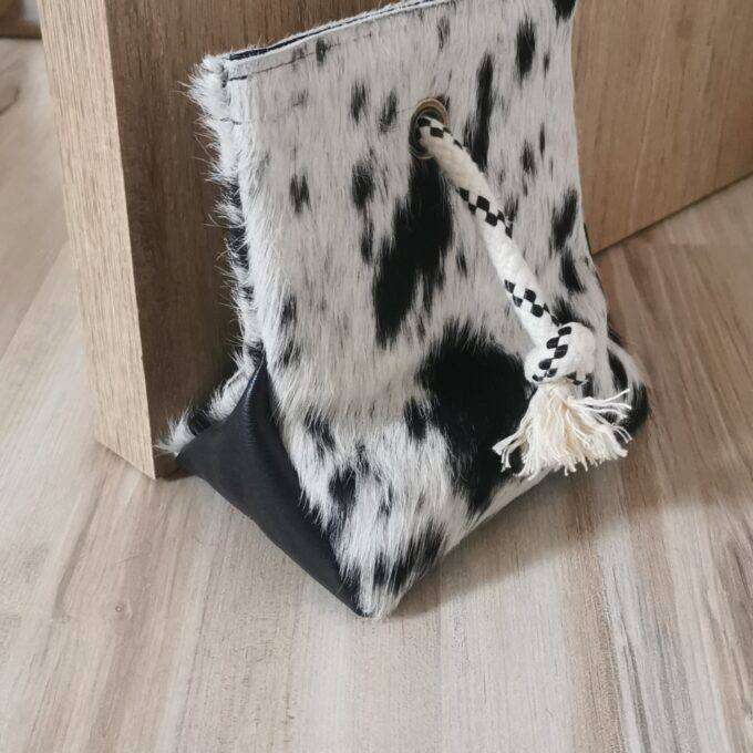 Zarážka do dverí Luxury Cowhide BRAZÍLIA SALT&PEPPER BLACK 17x20cm