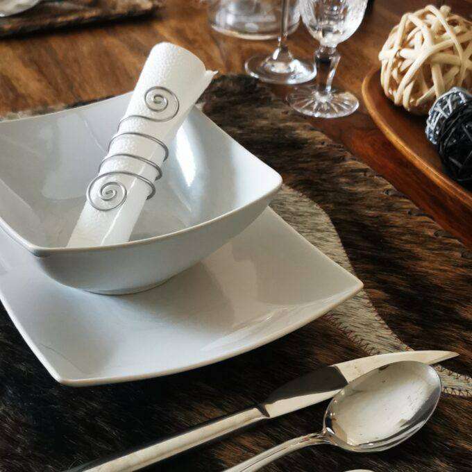 Kožené prestieranie Luxury Cowhide BRAZÍLIA BRINDLE SALT&PEPPER HORN 44x31cm